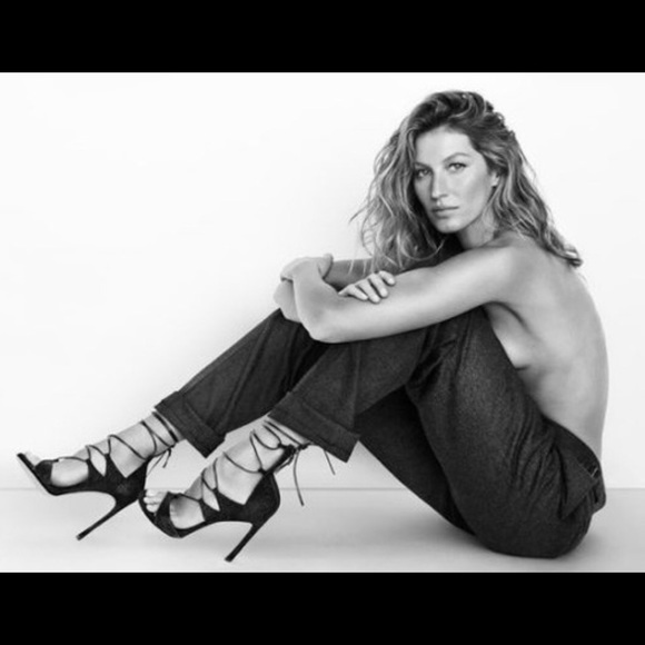 Stuart Weitzman Legwrap Blue Denim Sandal -6.5 NIB - Picture 2 of 3